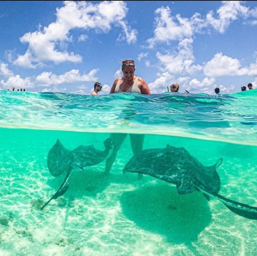 Swim with the rays at Stingray City, one of the best tours in Antigua.